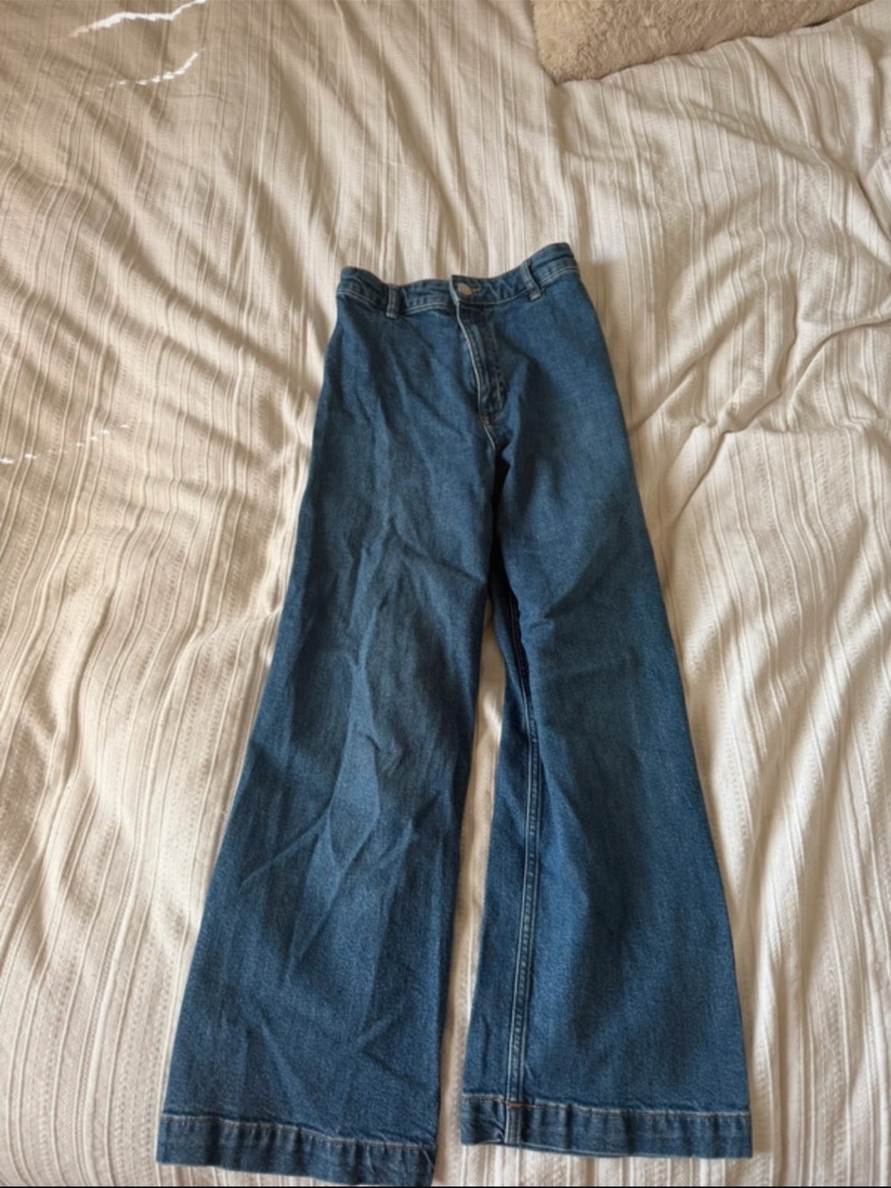 H&M Dark Blue Wide Leg High-Rise Jeans